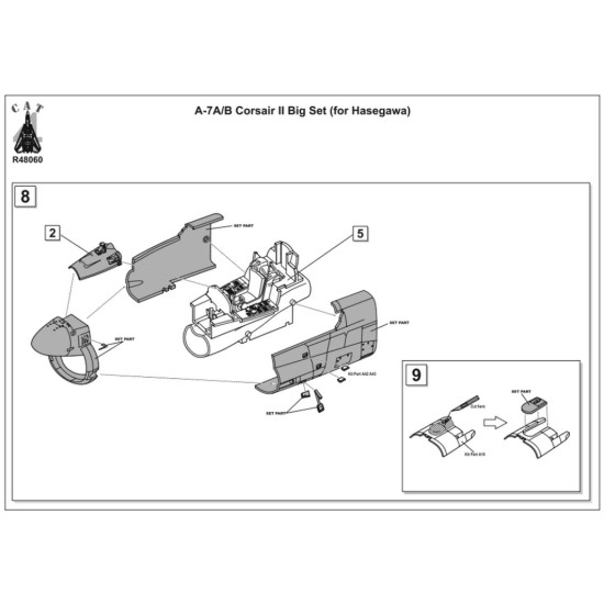 Cat4-r48060 1/48 A-7a/B Corsair 2 Big Set For Hasegawa