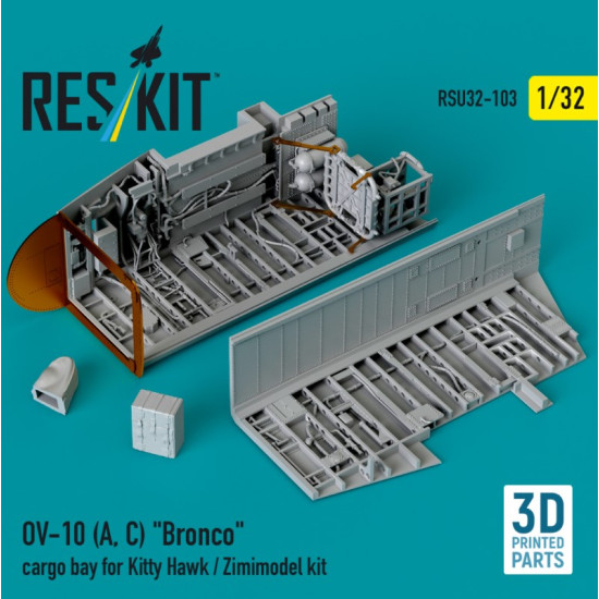 Reskit Rsu32-0103 1/32 Ov-10 A C Bronco Cargo Bay For Kitty Hawk / Zimimodel Kit 3d Printed