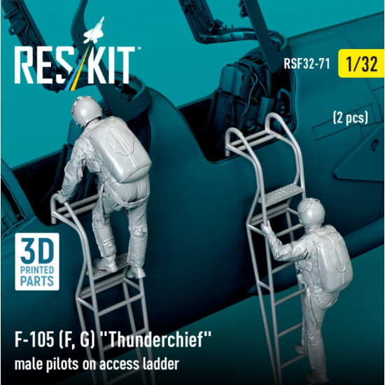 Reskit Rsf32-0071 1/32 F-105 F G Thunderchief Male Pilots On Access Ladder 2 Pcs 3d Printed