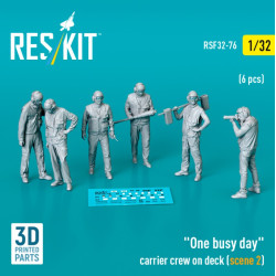 Reskit Rsf32-0076 1/32 One Busy Day Carrier Crew On Deck Scene2 6pcs 3d Printed