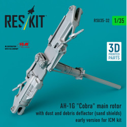 Reskit Rsu35-0032 1/35 Ah-1g Cobra Main Rotor With Dust And Debris Deflector Sand Shields Early Version For Icm Kit 3d Printed