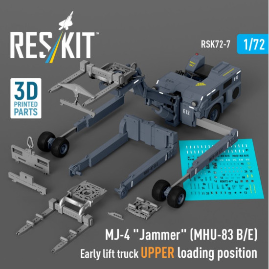 Reskit Rsk72-0007 1/72 Mj-4 Jammer Mhu-83 B/E Early Lift Truck Upper Loading Position 3d Printed Model Kit