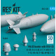 Reskit Rs72-0493 1/72 Mk83 Bombs With Bsu-35 4 Pcs A-3b A-4 A-6e A-7 F-4c/D F-8 F-14 F/A-18 F-105 Av-8b S-3 3d Printed