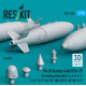 Reskit Rs72-0495 1/72 Mk83 Bombs With Bsu-85 4pcs F-14 F/A-18 Av-8b S-3 3d Printed