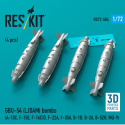 Reskit Rs72-0504 1/72 Gbu-54 Ljdam Bombs 4 Pcs A-10c F-15e F-16c/D F-22a F-35a B-1b B-2a B-52h Mq-9 3d Printed