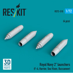 Reskit Rs72-0510 1/72 Royal Navy 2 Launchers 4 Pcs F-4 Harrier Sea Vixen Buccaneer 3d Printed