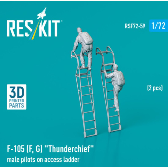 Reskit Rsf72-0059 1/72 F-105 F G Thunderchief Male Pilots On Access Ladder 2 Pcs 3d Printed