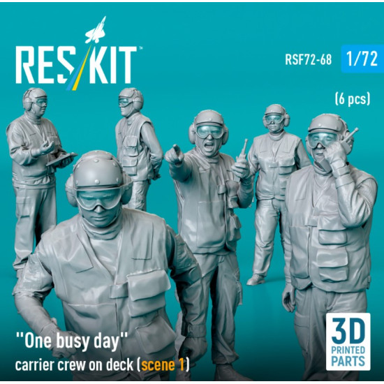 Reskit Rsf72-0068 1/72 One Busy Day Carrier Crew On Deck Scene1 6pcs 3d Printed