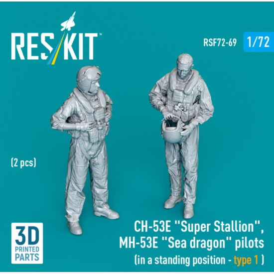 Reskit Rsf72-0069 1/72 Ch-53e Super Stallion Mh-53e Sea Dragon Pilots In A Standing Position Type1 2pcs 3d Printed