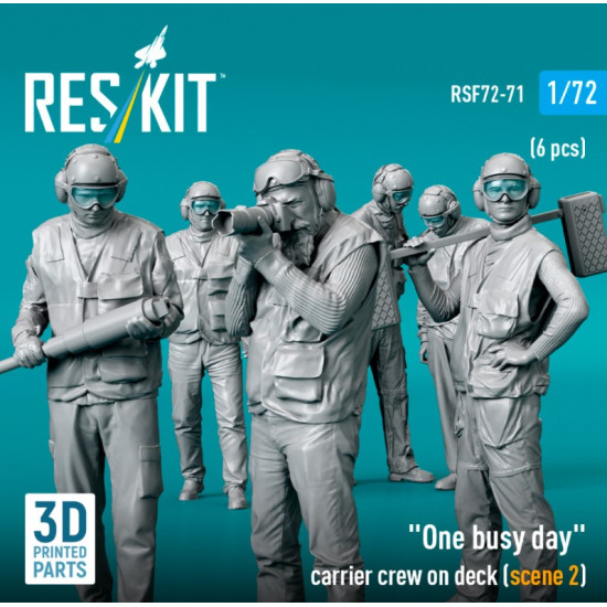 Reskit Rsf72-0071 1/72 One Busy Day Carrier Crew On Deck Scene2 6pcs 3dprinted