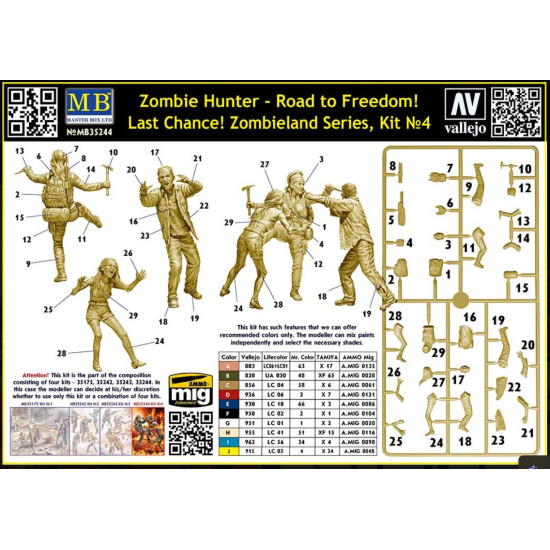 Master Box 35244 1/35 Zombie Hunter - Road To Freedom Last Chance Zombieland Series Kit No 4