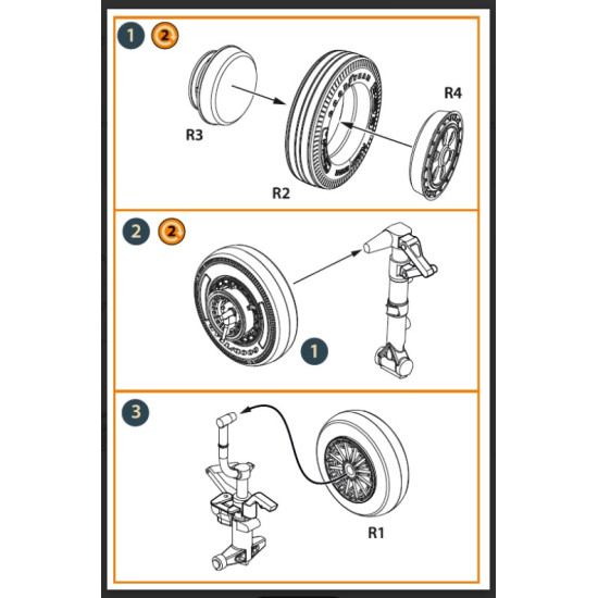 Clear Prop Cpa72163 1/72 F-86a Wheel Set Type 1 For Cp Kits