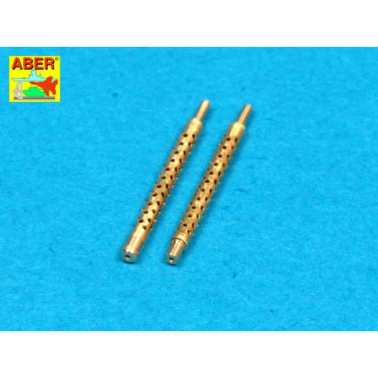 Set of 2 turned barrels for U.S. cal .30 machine guns Browning M-1919 A4 1/48 Aber 48-L19