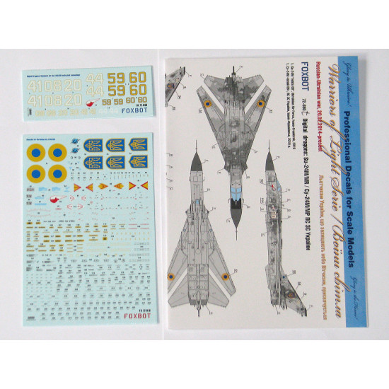 Foxbot 72-080t 1/72 Digital Sukhoi Su-24m/Mr Ukrainian Air Force And Stencils 72-078 For Trumpeter Dragon Kits