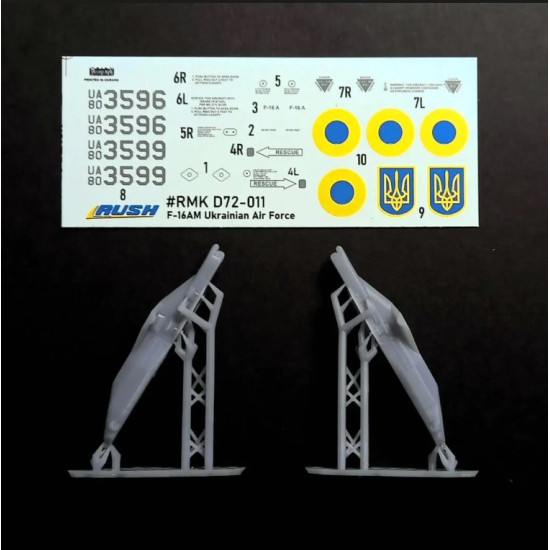 Rush Model Kits St72001 1/72 Ecips Pylon For F-16a X2 Decal Rmk D72-011