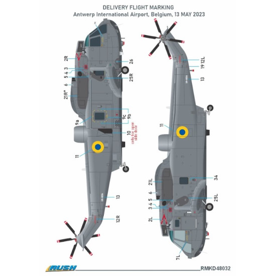 Rush Model Kits D48032 1/48 Westland Sea King Has 5 Ukrainian Naval Forces Painting Masks