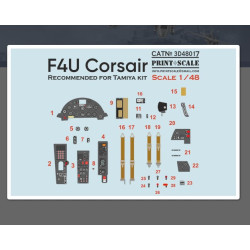 Print Scale 3d48017 1/48 Instrument Panel F-4u Corsair