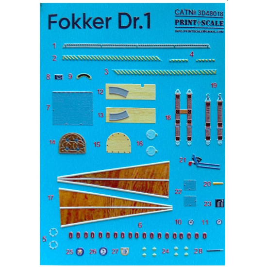 Print Scale 3d48018 1/48 Instrument Panel Fokker Dr1