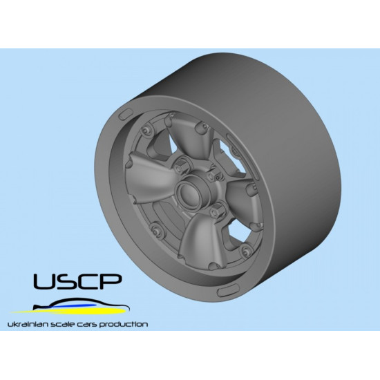 Uscp 24p083t 1/24 Resin Wheels 14inch And Tires For Gotti 4-spoke