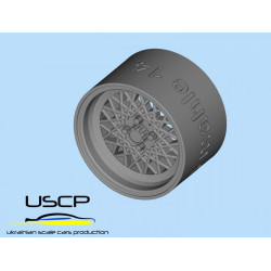 Uscp 24p121t 1/24 Resin Wheels 14inch And Tires For Bbs Mahle