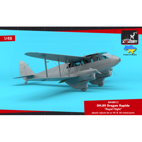 Armory Ar-48012 1/48 Dh.89 Dragon Rapide, Short-haul Airliner Royal Flight Armory Ar-48012 1/48 Dh.89 Dragon Rapide, Short-haul Airliner Royal Flight