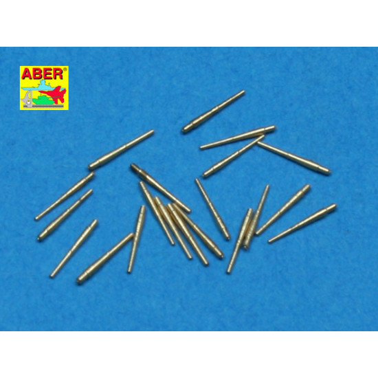 Set of 20 pcs 102 mm universal barrels for Royal Navy ships 1/700 Aber 700-L21