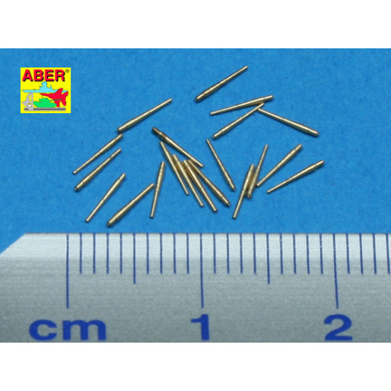 Set of 20 pcs 102 mm universal barrels for Royal Navy ships 1/700 Aber 700-L21