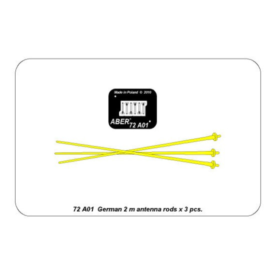 German 2m antennas (3 pcs) 1/72 Aber 72-A01 German 2m antennas (3 pcs) 1/72 Aber 72-A01