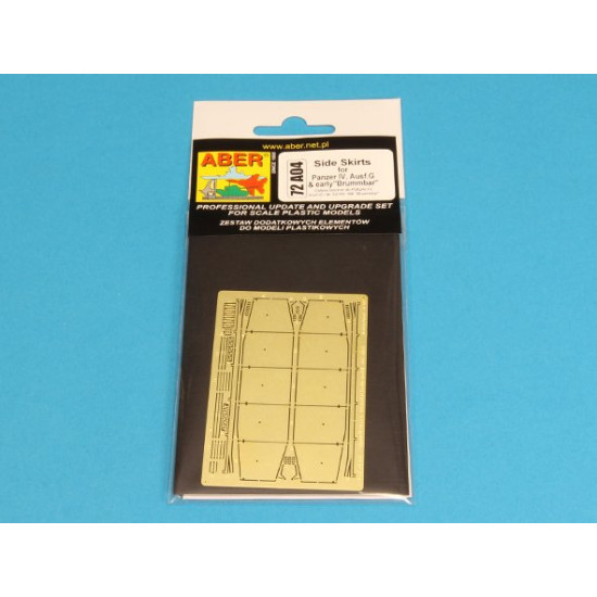 Side skirts for Pz.Kpfw.IV Ausf.G and Brummbar (early) 1/72 Aber 72-A04 Side skirts for Pz.Kpfw.IV Ausf.G and Brummbar (early) 1/72 Aber 72-A04