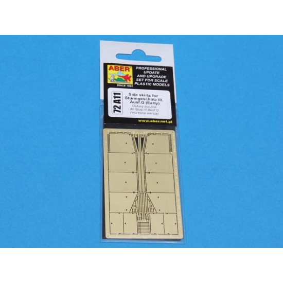 Side skirts for Sturmgeschutz III (Early model) 1/72 Aber 72-A11 Side skirts for Sturmgeschutz III (Early model) 1/72 Aber 72-A11