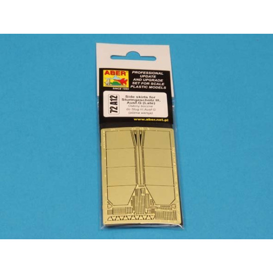 Side skirts for Sturmgeschutz III (late model) 1/72 Aber 72-A12 Side skirts for Sturmgeschutz III (late model) 1/72 Aber 72-A12