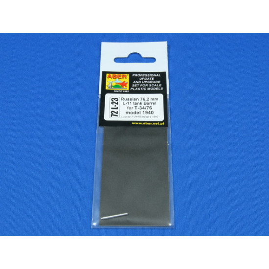Russian 76,2mm L-11 tank Barrel for T-34/76 model 1940 1/72 Aber 72-L23 Russian 76,2mm L-11 tank Barrel for T-34/76 model 1940 1/72 Aber 72-L23
