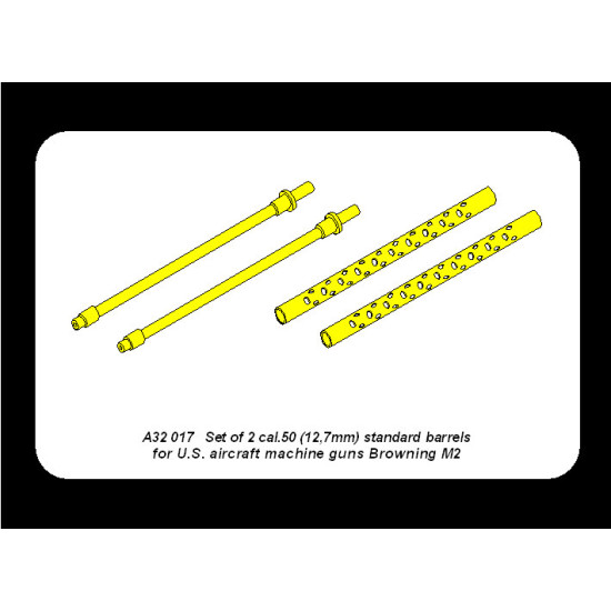 Set of 2 cal.50 (12,7mm) standard barrels for US aircraft machine guns Browning M2 1/32 Aber A32-017