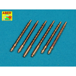 Set of 6 turned U.S. cal.50 (12,7mm) Browning M2 barrels for P-51 Mustang 1/32 Aber A32-108