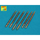 Set of 6 turned U.S. cal.50 (12,7mm) Browning M2 barrels for P-51 Mustang 1/32 Aber A32-108