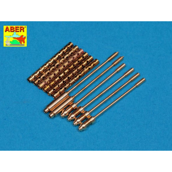 Set of 6 turned U.S. cal.50 (12,7mm) Browning M2 barrels for P-51 Mustang 1/32 Aber A32-108