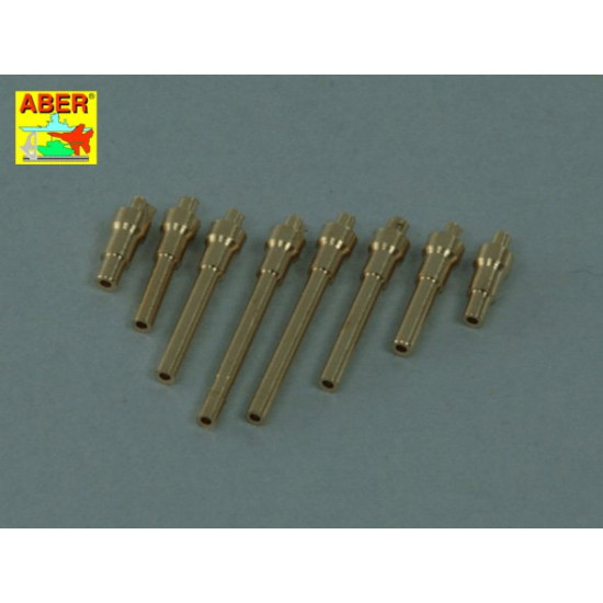 Set of 8 turned cal .50 (12,7mm) U.S. Browning M2 barrels for P-47 Thunderbolt 1/72 Aber 72-005