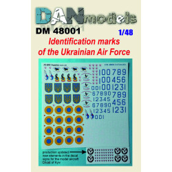 Dan Models 48001 1/48 Decal Identification Marks Of The Ukrainian Air Force With New Signs Ghost Of Kyiv
