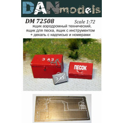Airfield technical drawer, a sand box, a box for supplies 1/72 Dan Models 72508