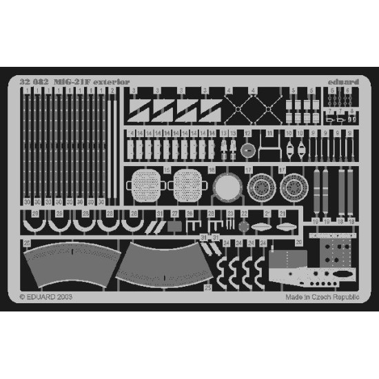 Photoetched set BIG-ED MiG-21F, for Trumpeter kit 1/32 Eduard BIG-3211