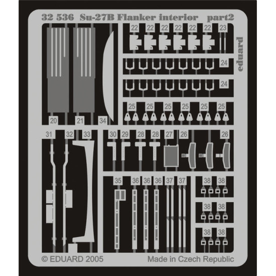 Photoetched set BIG-ED 1/32 Su-27B Flanker, for Trumpeter kit 1/32 Eduard BIG-3218 Photoetched set BIG-ED 1/32 Su-27B Flanker, for Trumpeter kit 1/32 Eduard BIG-3218