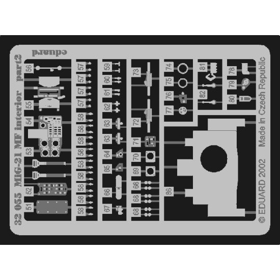 Photoetched set BIG-ED MIG-21MF, for Trumpeter kit 1/32 Eduard BIG-3219