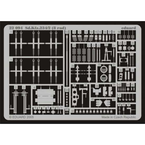 Photoetched set Sd.Kfz.234/2 (8 rad), for Hasegawa kit 1/72 Eduard 22094