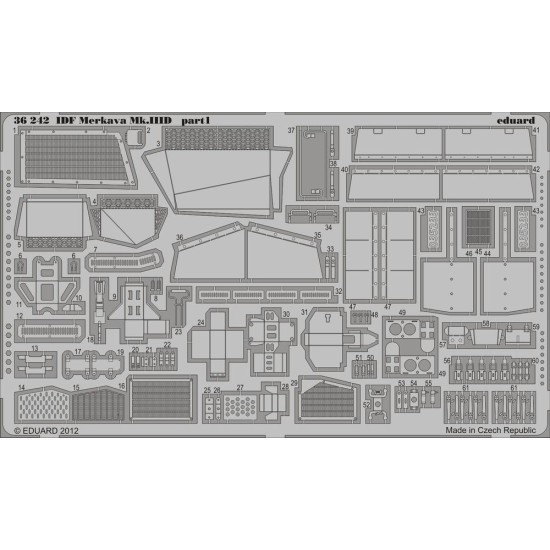 Photoetched set IDF Merkava Mk.IIID, for Meng kit 1/35 Eduard 36242