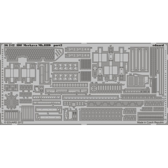 Photoetched set IDF Merkava Mk.IIID, for Meng kit 1/35 Eduard 36242