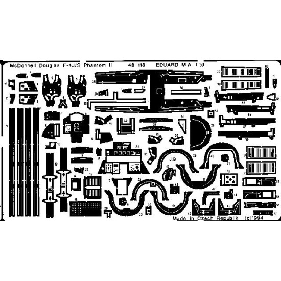 Photoetched set F-4J/S Phantom II, for Hasegawa kit 1/48 Eduard 48118