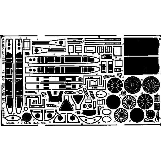 Photoetched set Bucaneer Interrior, for Airfx kit 1/48 Eduard 48132