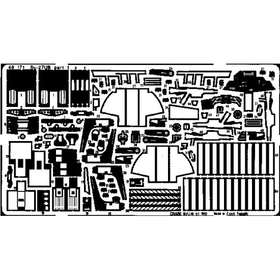 Photoetched set Su-27UB, for Academy kit 1/48 Eduard 48171