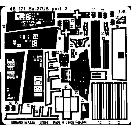 Photoetched set Su-27UB, for Academy kit 1/48 Eduard 48171