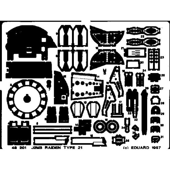Photoetched set J2M3 Raiden Type 21, for Hasegawa kit 1/48 Eduard 48201 Photoetched set J2M3 Raiden Type 21, for Hasegawa kit 1/48 Eduard 48201